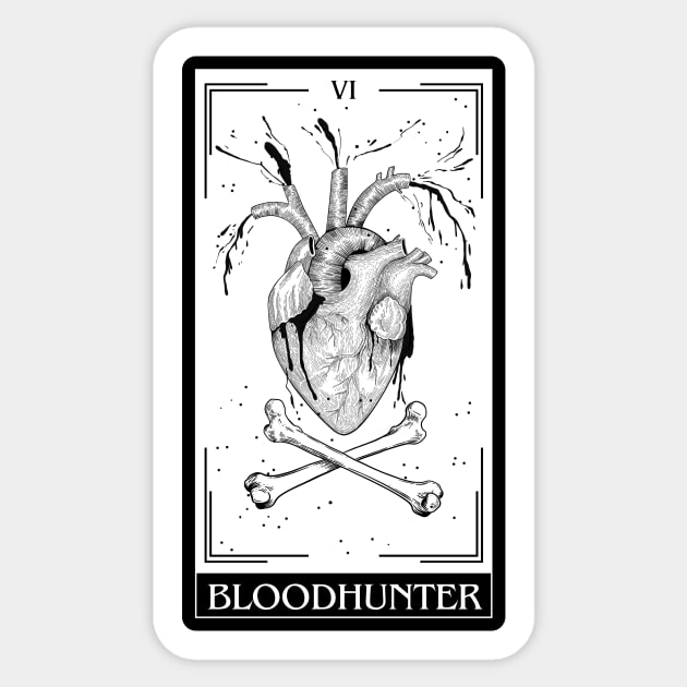 Bloodhunter Tarot Card D&D Nat 20 Dungeons & Dragons T-Shirt Black Sticker by JaeSlaysDragons